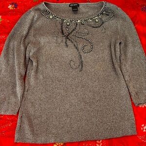 Lauren Mitchelle womens jeweled sweater tops